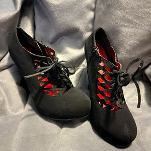 Black Suede Laced Heels